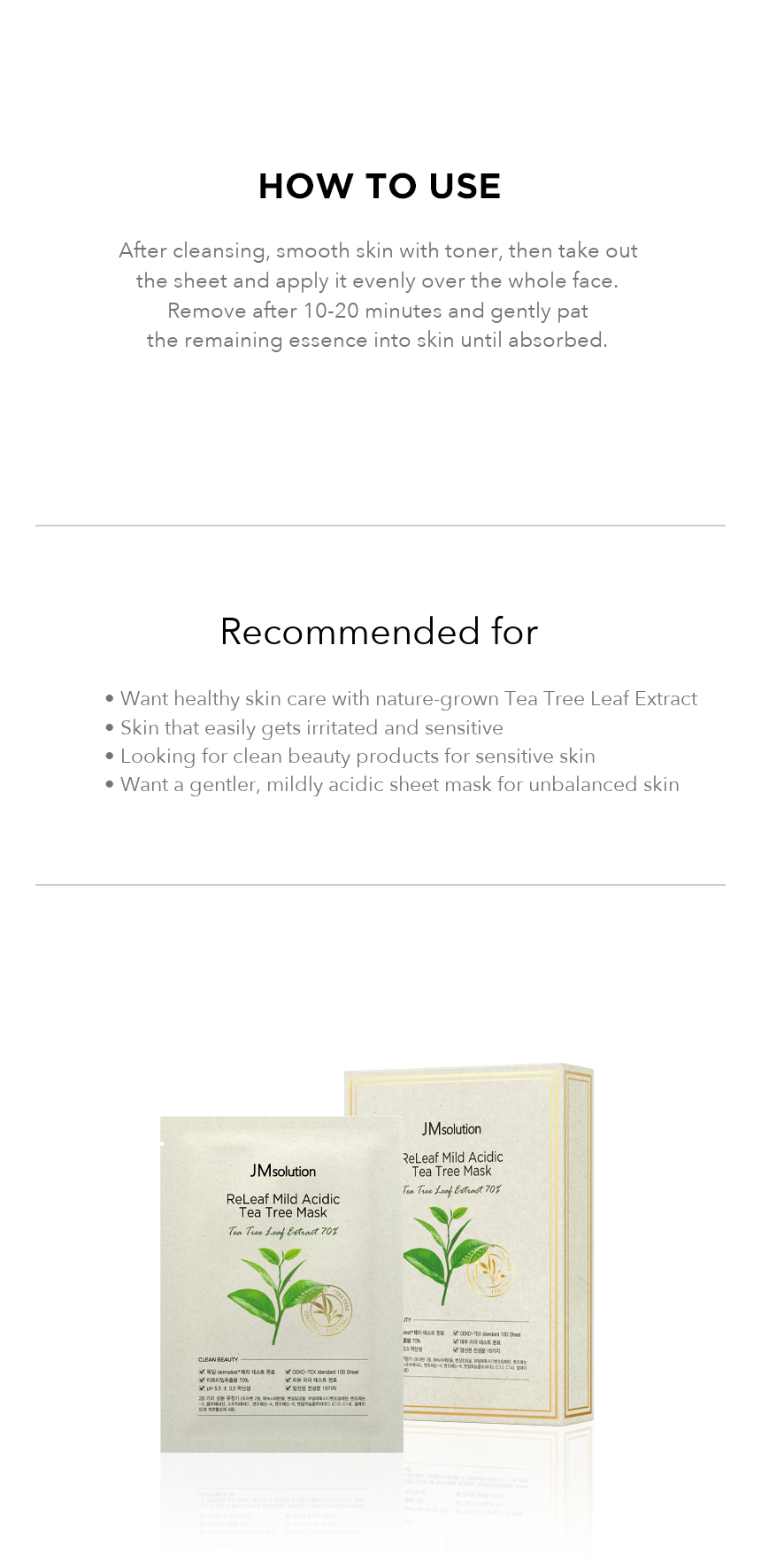 JMsolution Relief Mildly Acidic Tea Tree Mask detail 8