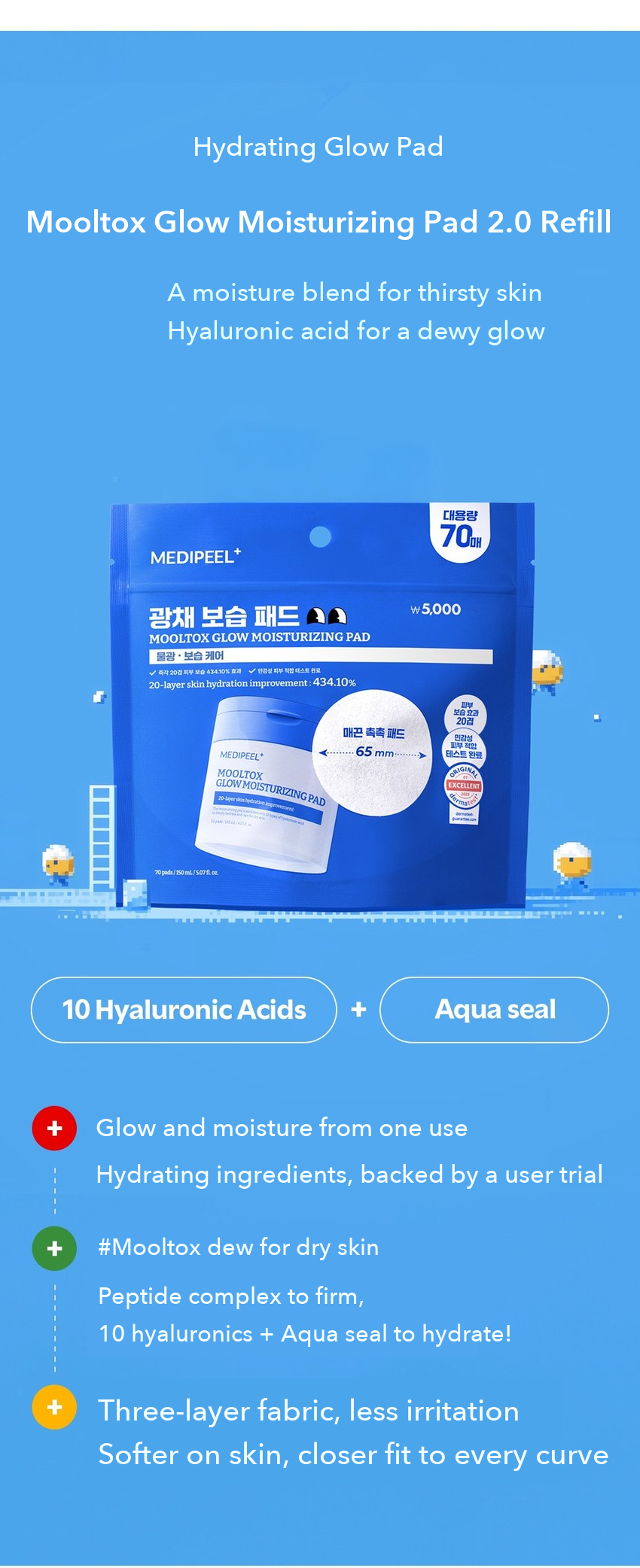 MEDIPEEL Mooltox Glow Moisturizing Pad 2.0 Refill detail 2