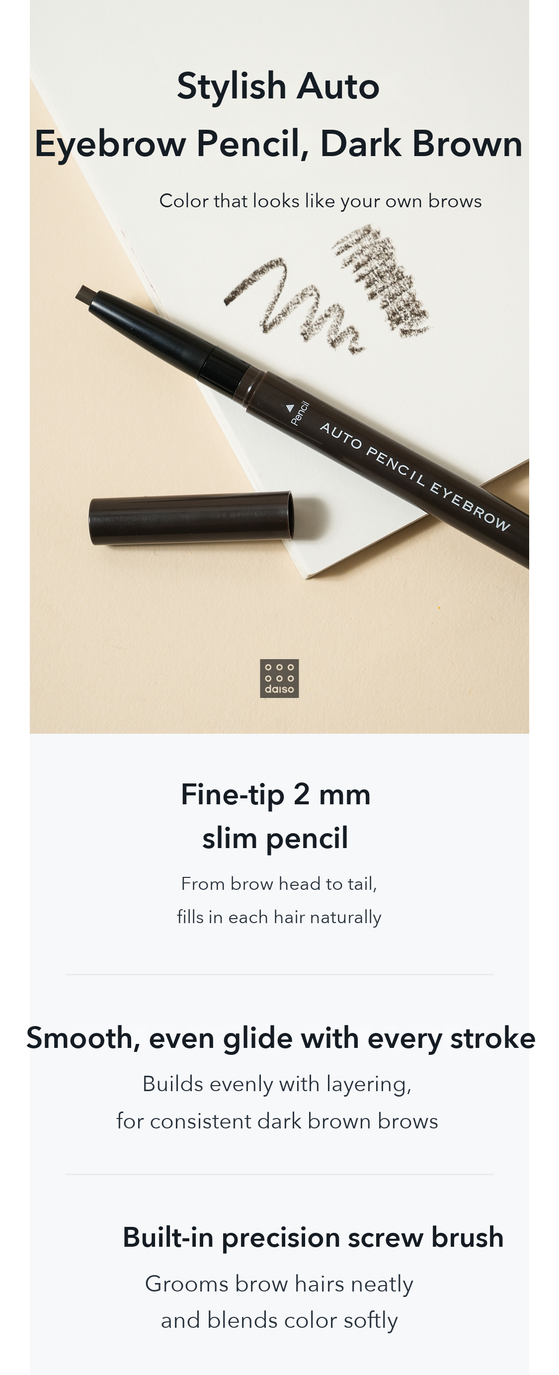 STYLISH Auto Eyebrow Pencil Dark Brown 0.25g detail 01