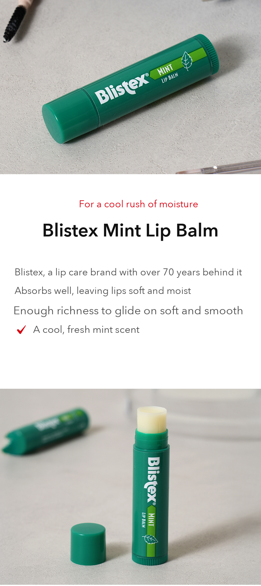 Blistex Mint Lip Balm detail 1