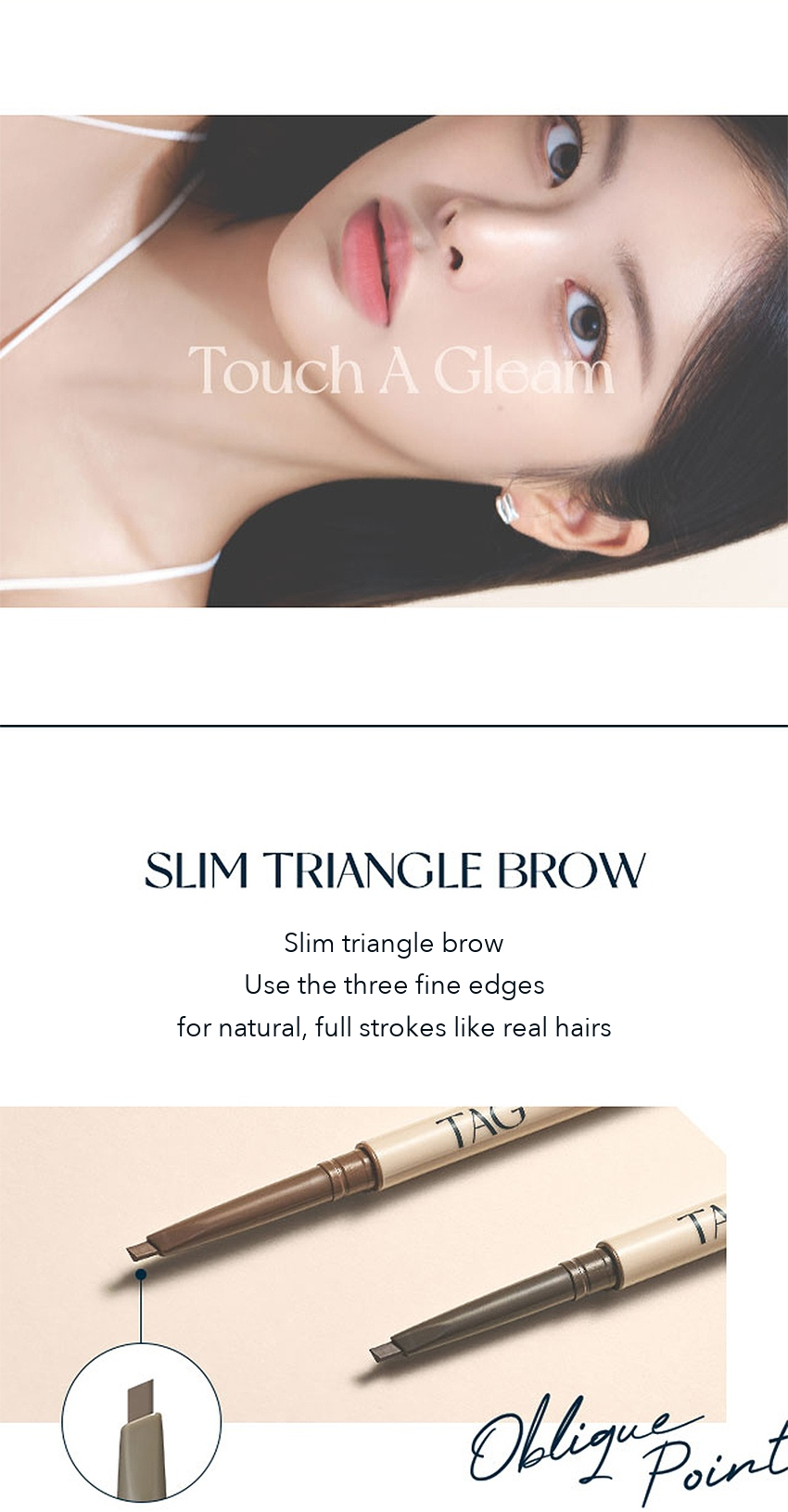 TAG Slim Brow Pencil 02 Ash Brown detail 3