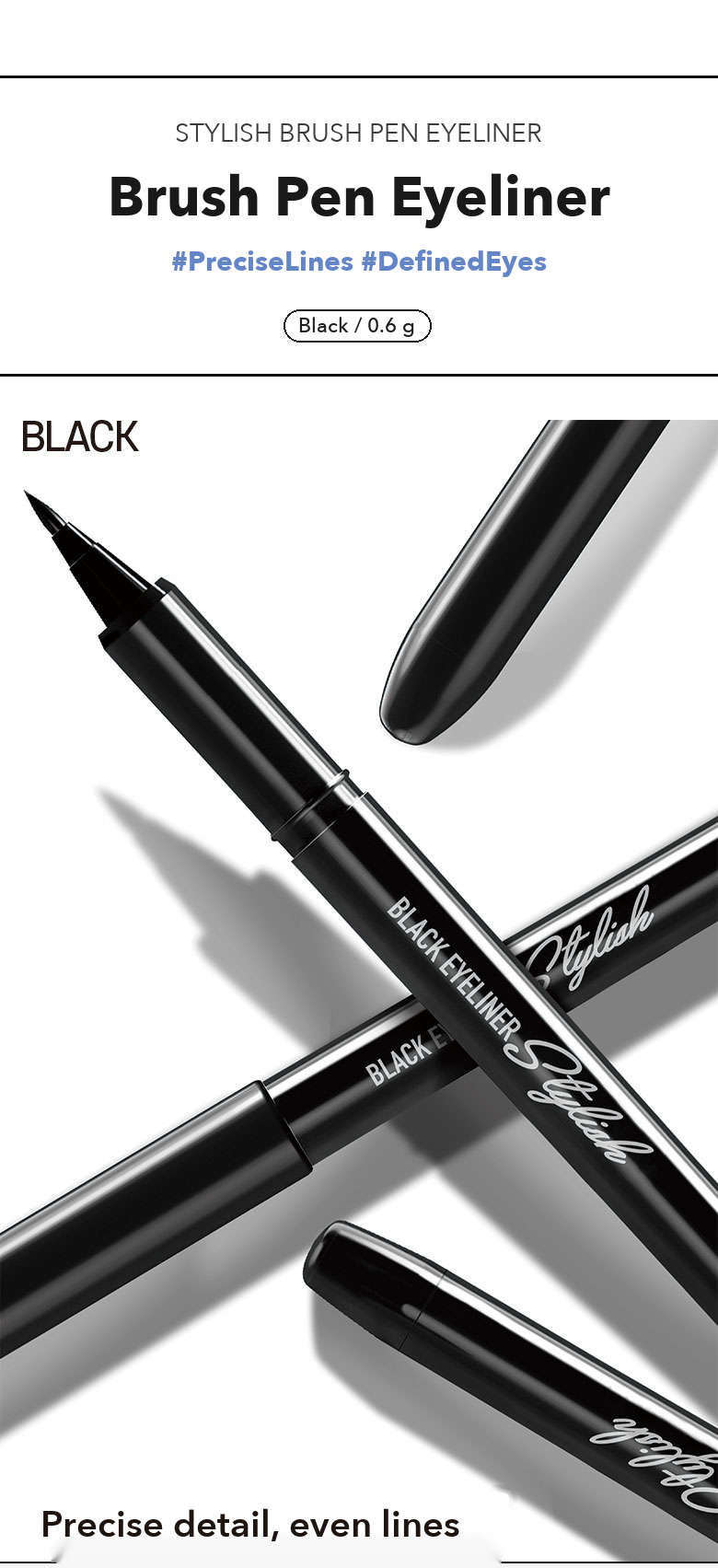 STYLISH Brush Pen Eyeliner Black detail 1