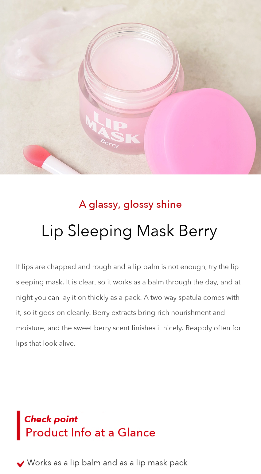 DAISO Lip Sleeping Mask Berry detail 01