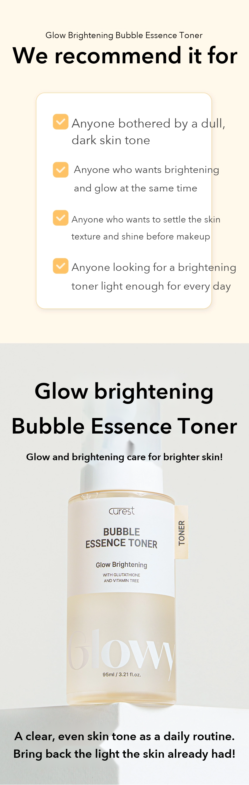 CUREST Glow Brightening Bubble Essence Toner detail 8
