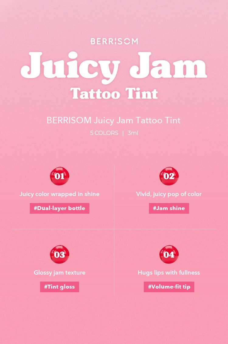 BERRISOM Juicy Jam Tattoo Tint 3ml detail 03