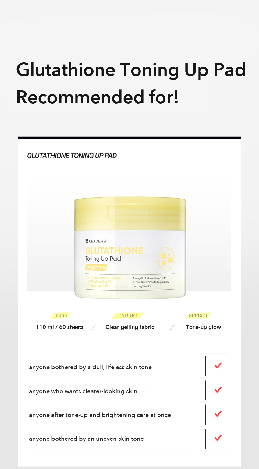 LEADERS Glutathione Toning Up Pad detail 02