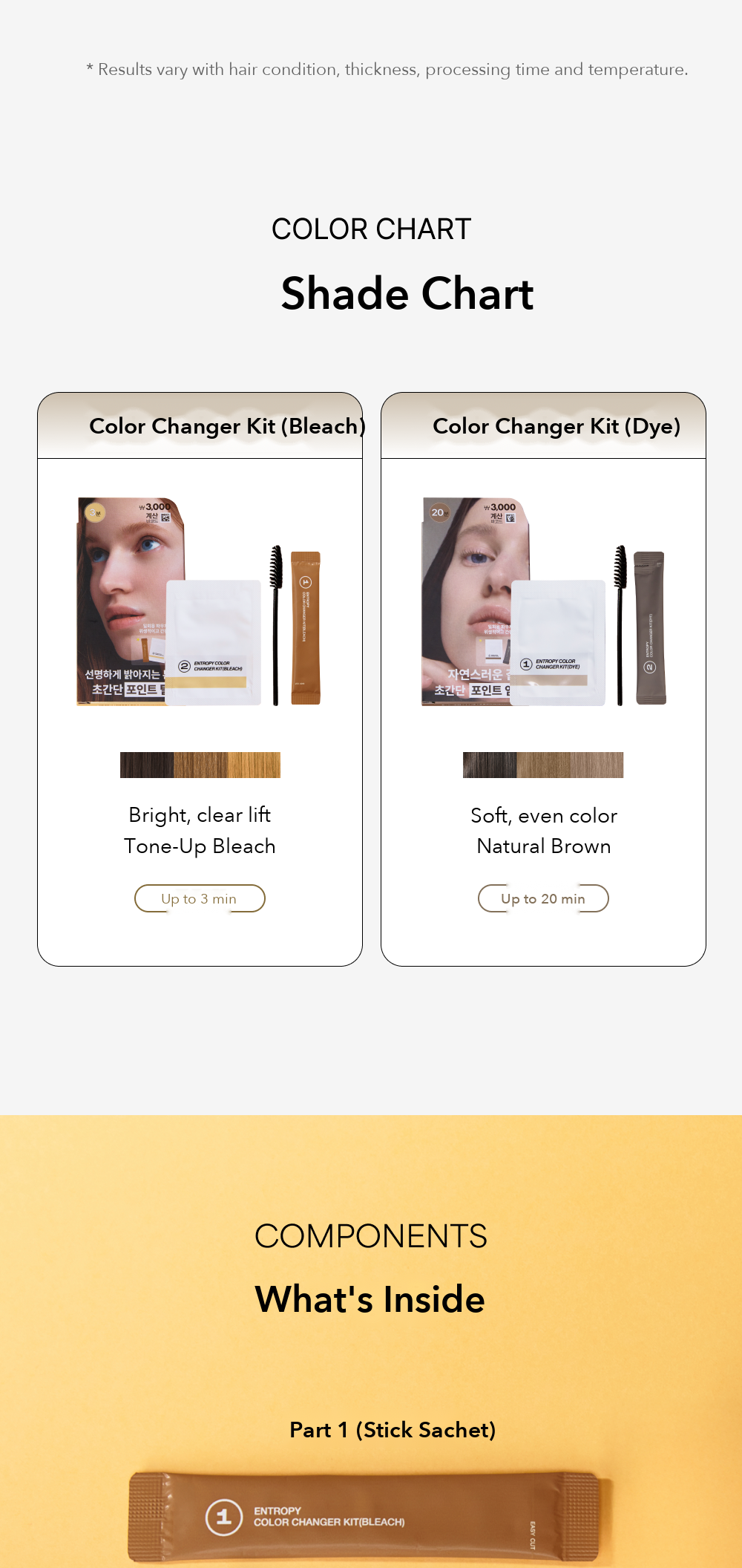 Entropy Color Changer Bleaching Kit components