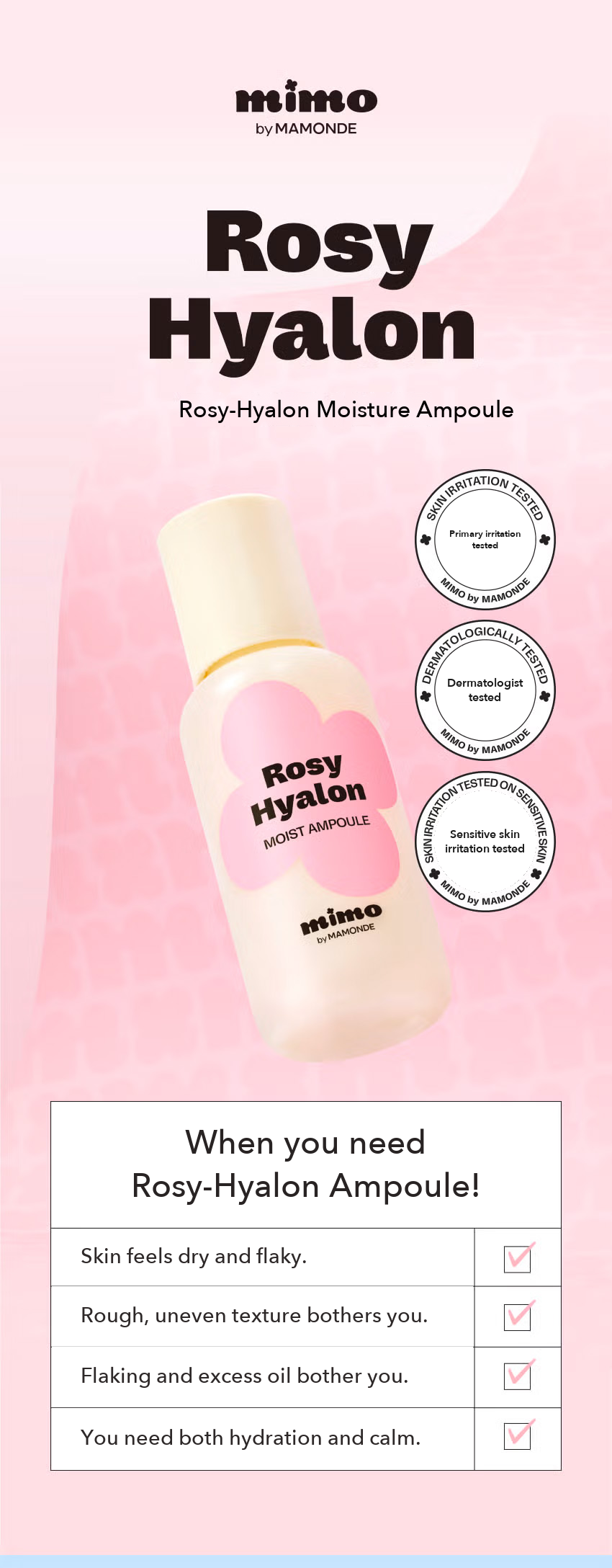 MIMO by MAMONDE Rosy-Hyalon Moisture Ampoule detail 1