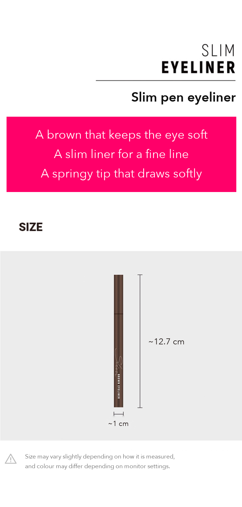 DAISO Felt Long Slim Liner Brown detail 03