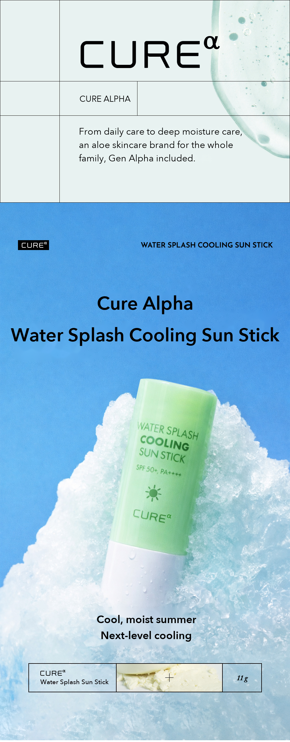 Kim Jeong Moon Aloe Cure Alpha Water Splash Cooling Sun Stick detail 1