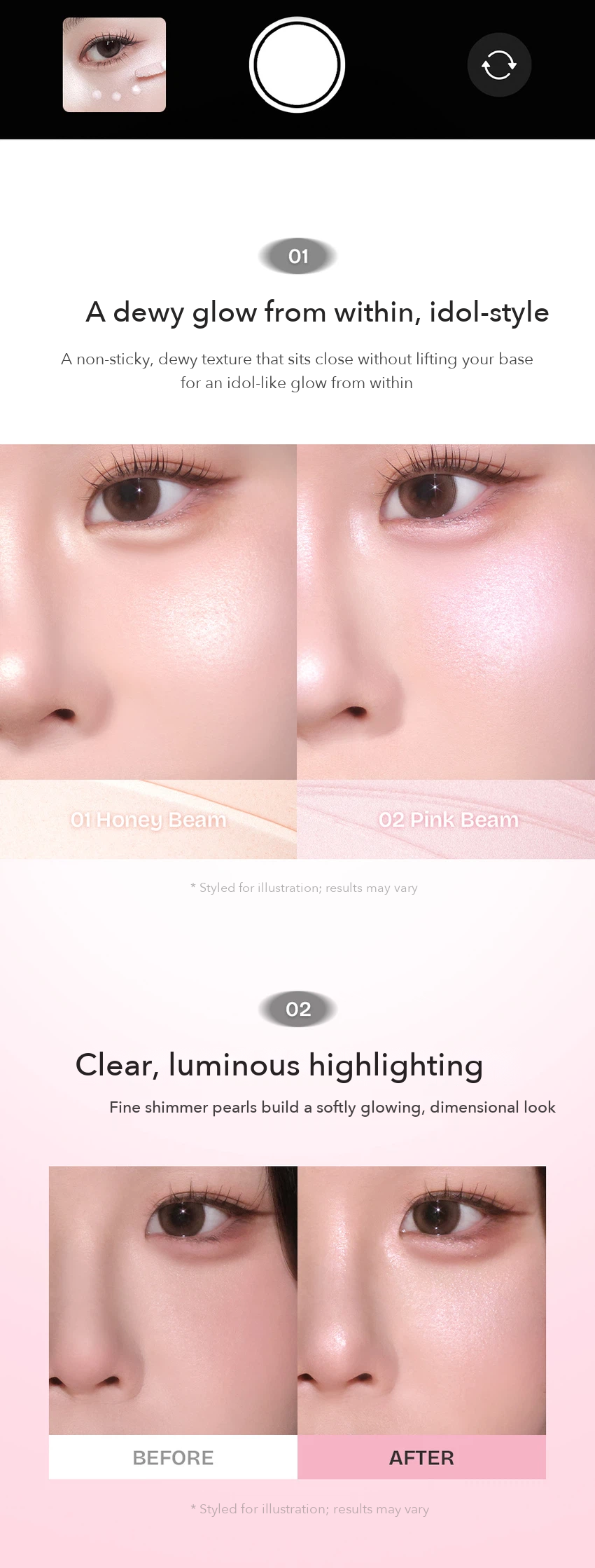 MILKTOUCH Dear Thing Glow Effect Liquid Highlighter detail 03