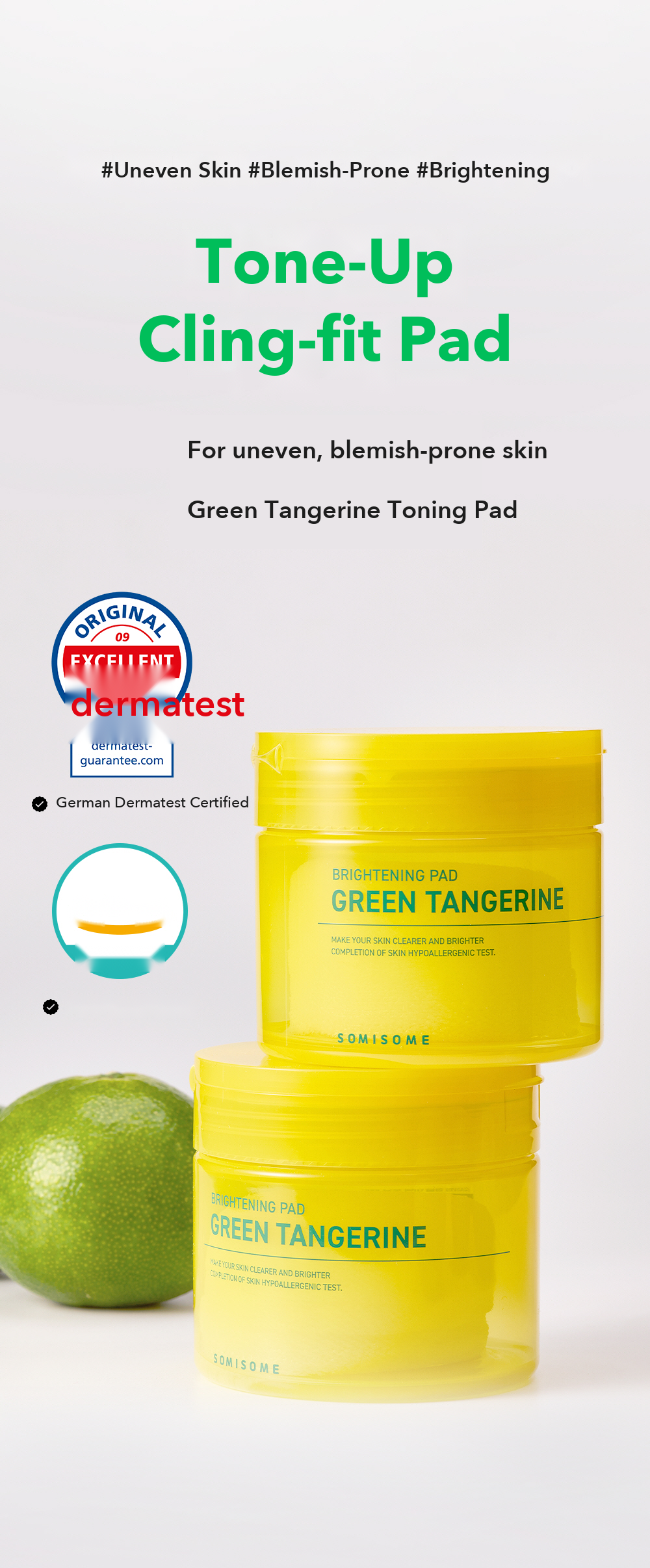 SOMISOME Green Tangerine Toning Pad 50 Pads 130g detail 01