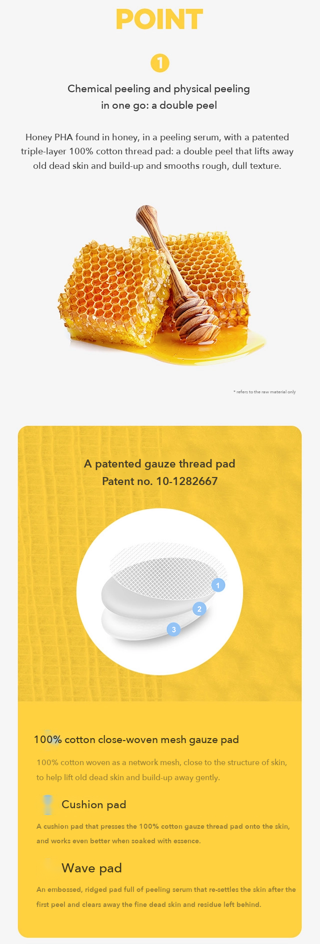 NEODAY Royal Honey Lifting Gauze Peeling Pad detail 4