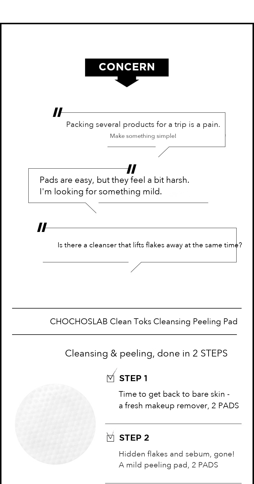 CHOCHOSLAB Clean Toks Cleansing Peeling Pad detail 2
