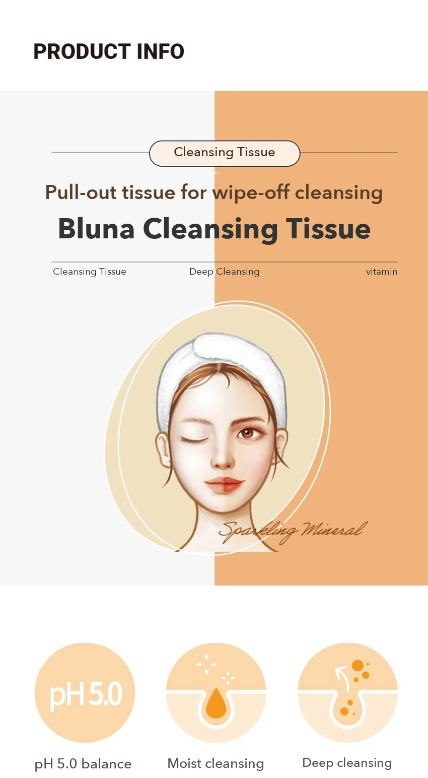 DAISO Mildly Acidic Cleansing Tissue detail 02