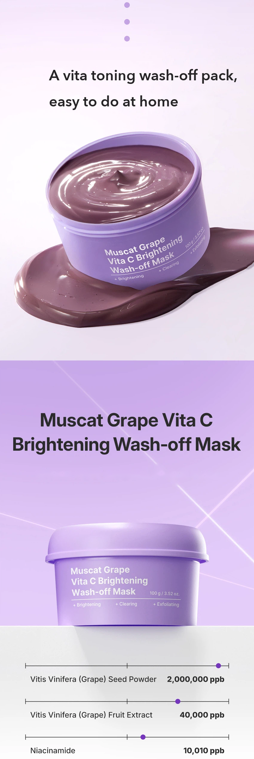 Ingredient Editor Muscat Grape Vita C Brightening Wash-off Mask detail 02