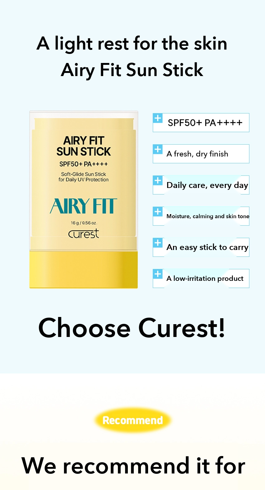 CUREST Airy Fit Sun Stick detail 9