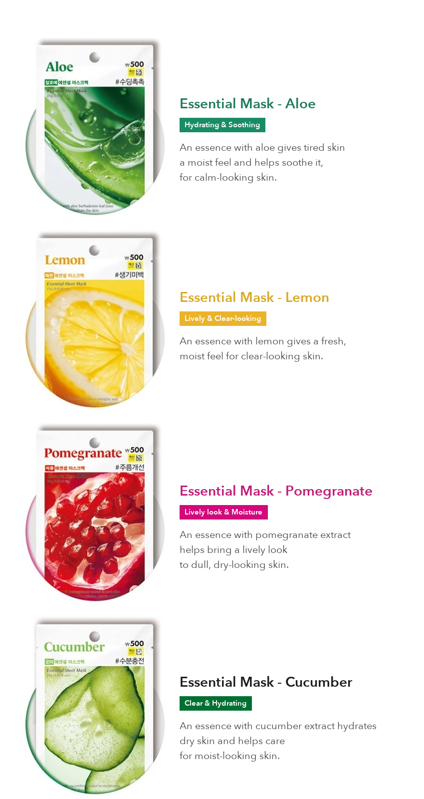 DAISO Olive Farm Essential Mask Sheet detail 02