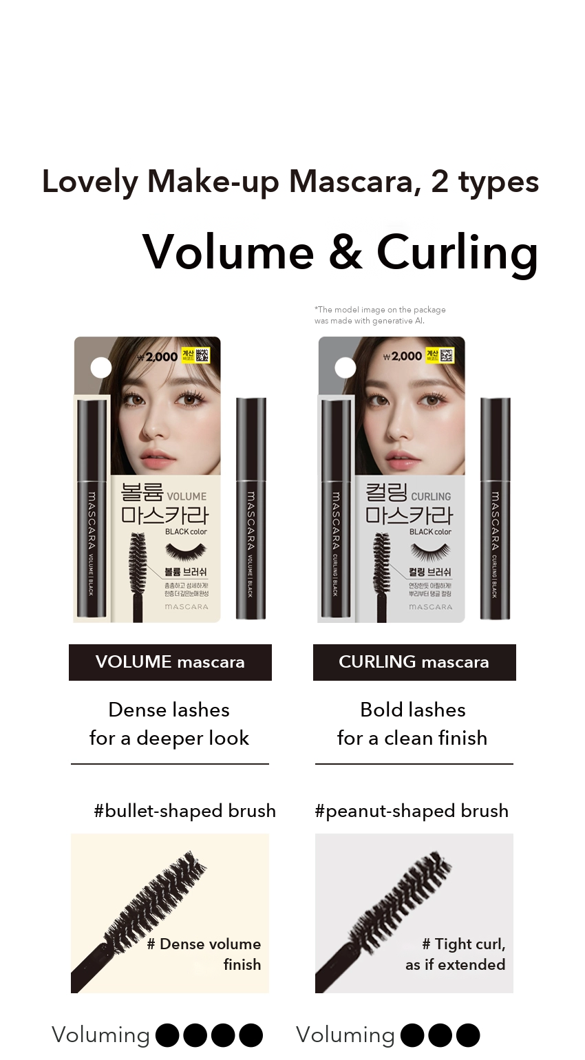 DAISO Lovely Makeup Mascara Volume / Curling detail 04