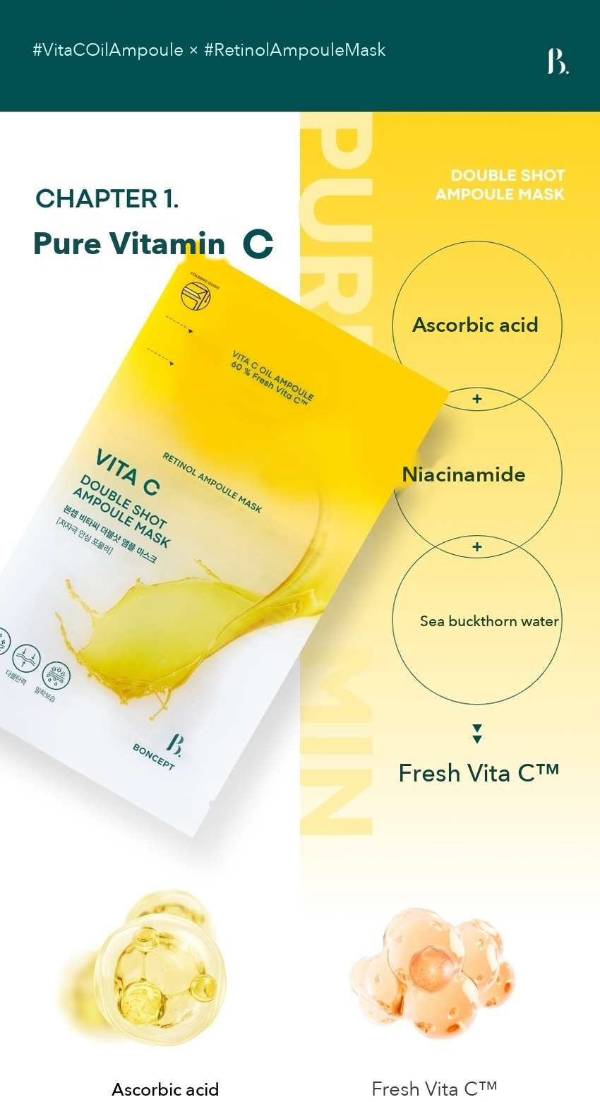 BONCEPT Vita C Double Shot Ampoule Mask detail 06