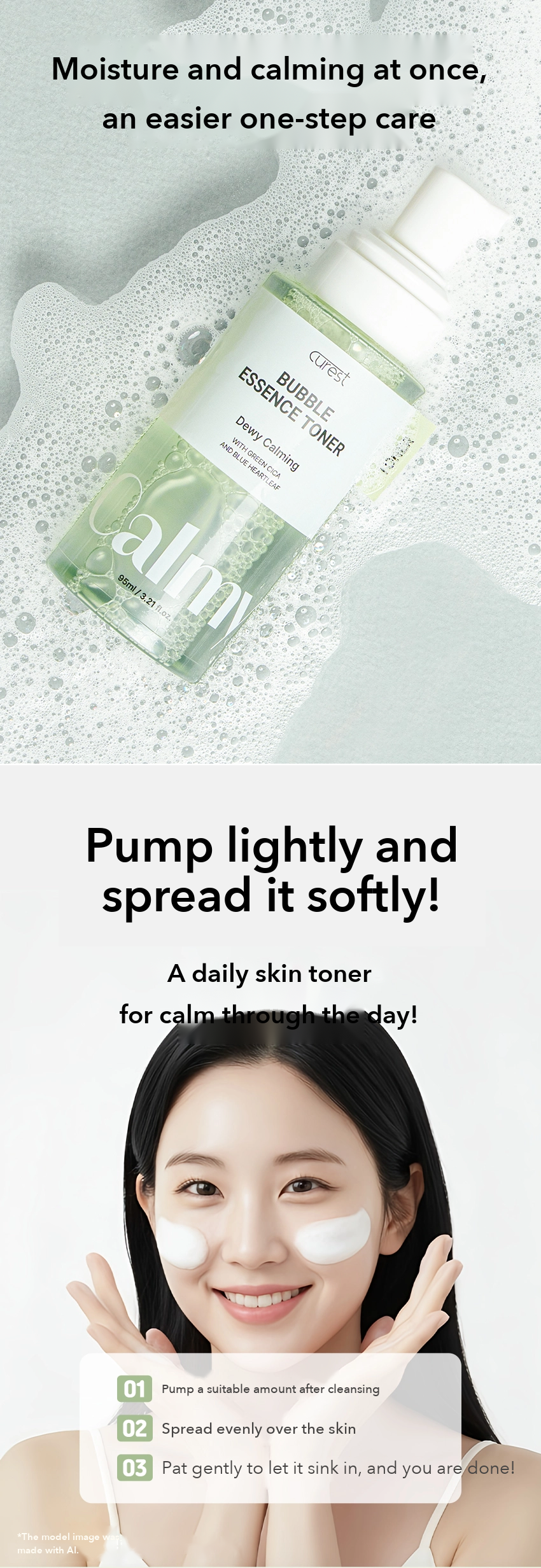 CUREST Moisture Calming Bubble Essence Toner detail 10