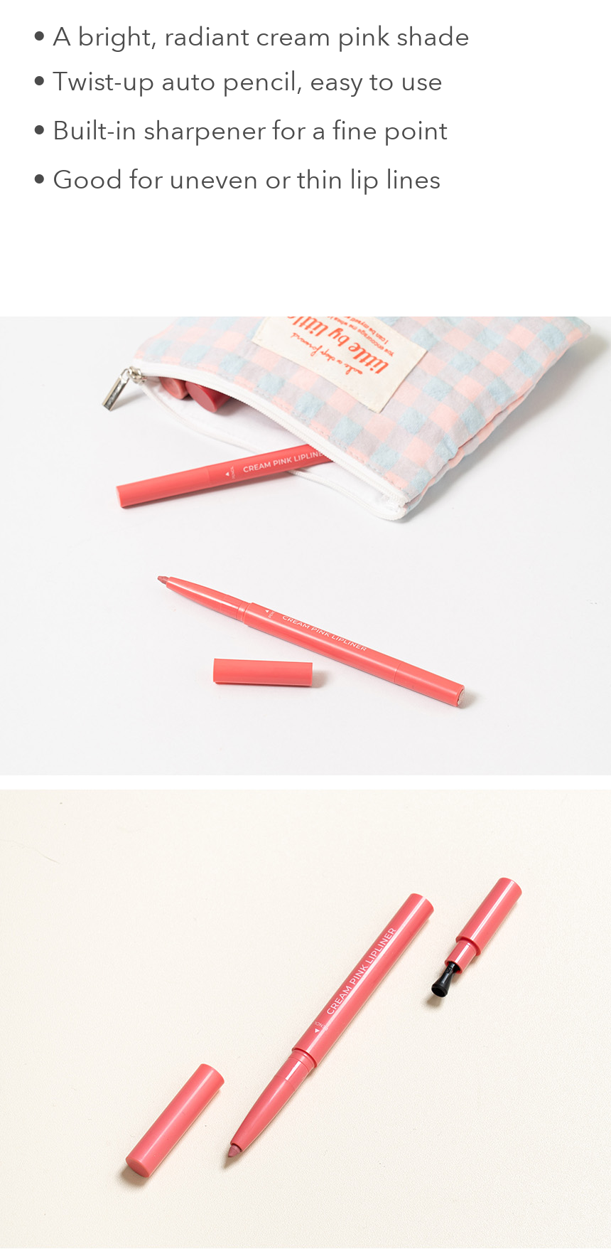 NEW Stylish Auto Lip Liner Pencil Cream Pink 0.25g detail 02