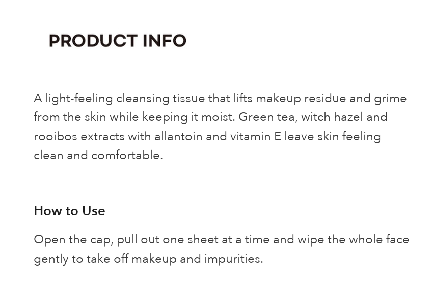 DAISO Vitamin C Cleansing Tissue 50 Sheets detail 02