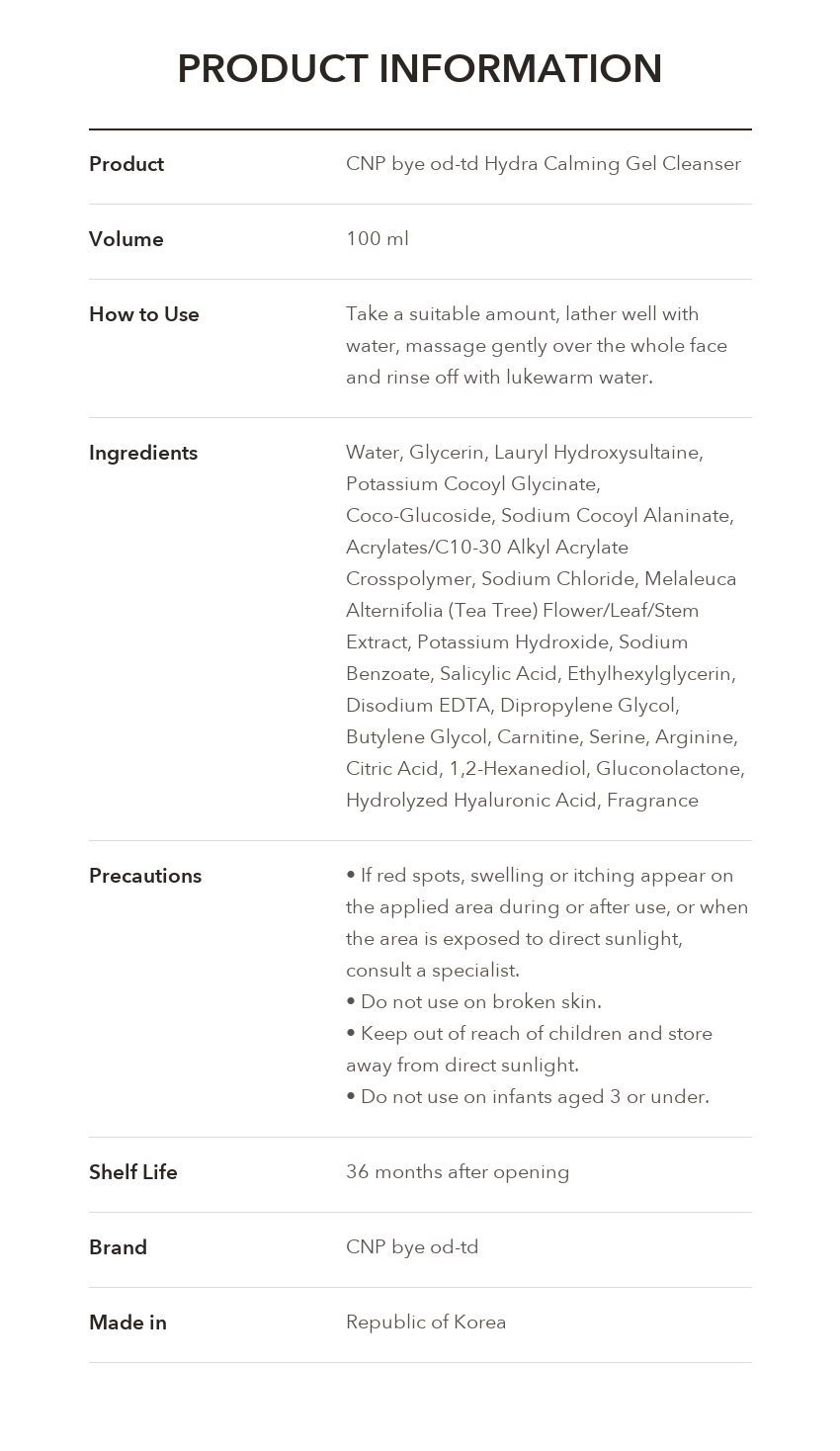 CNP bye od-td Hydra Calming Gel Cleanser detail 9