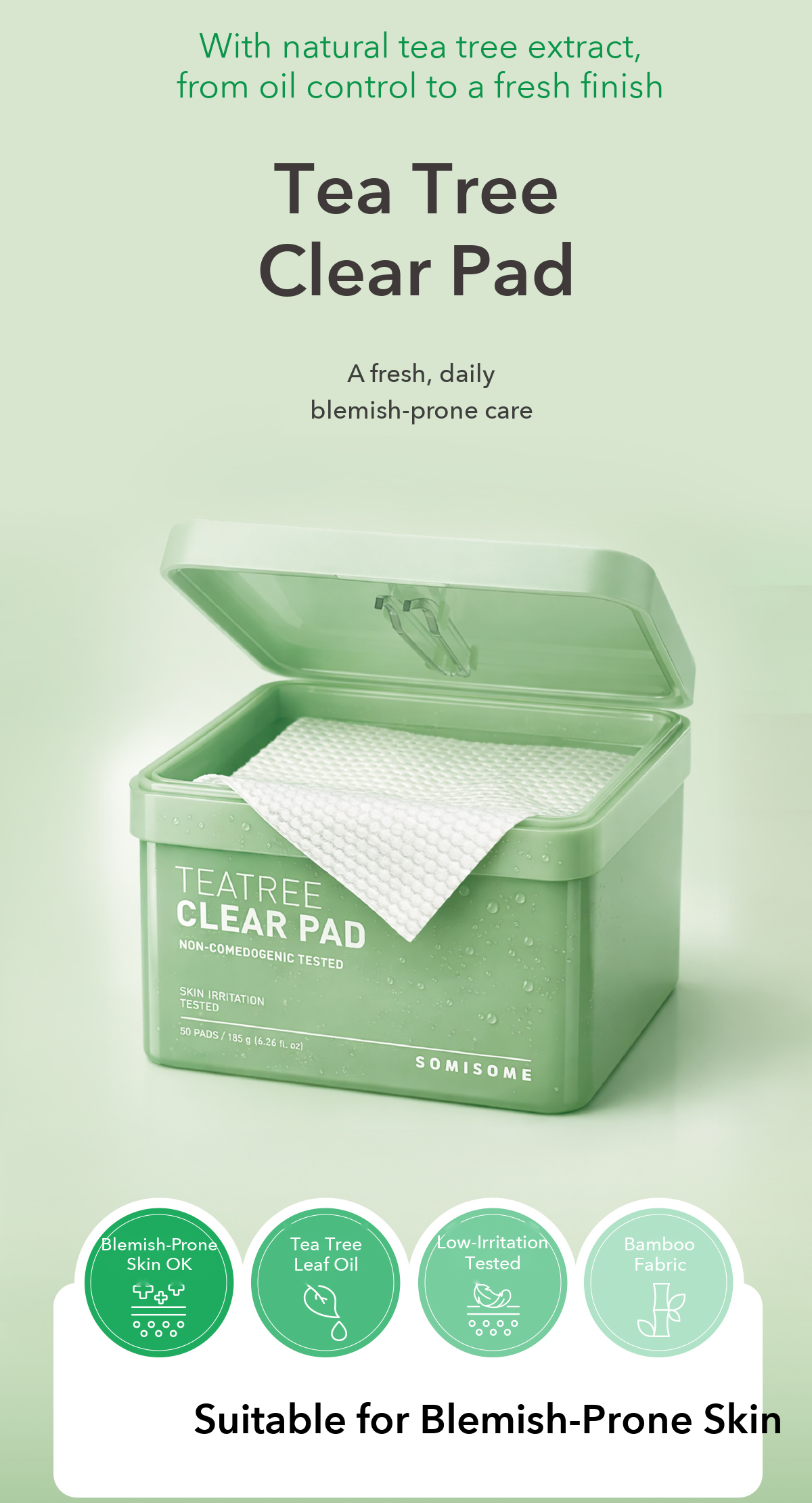 Somisome Tea Tree Clear Square Pad detail 2