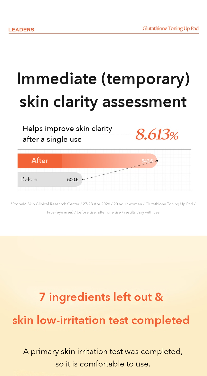 LEADERS Glutathione Toning Up Pad detail 06
