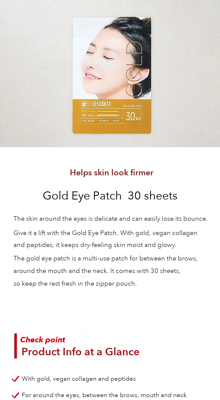DAISO Gold Eye Patch 30 Sheets detail 01
