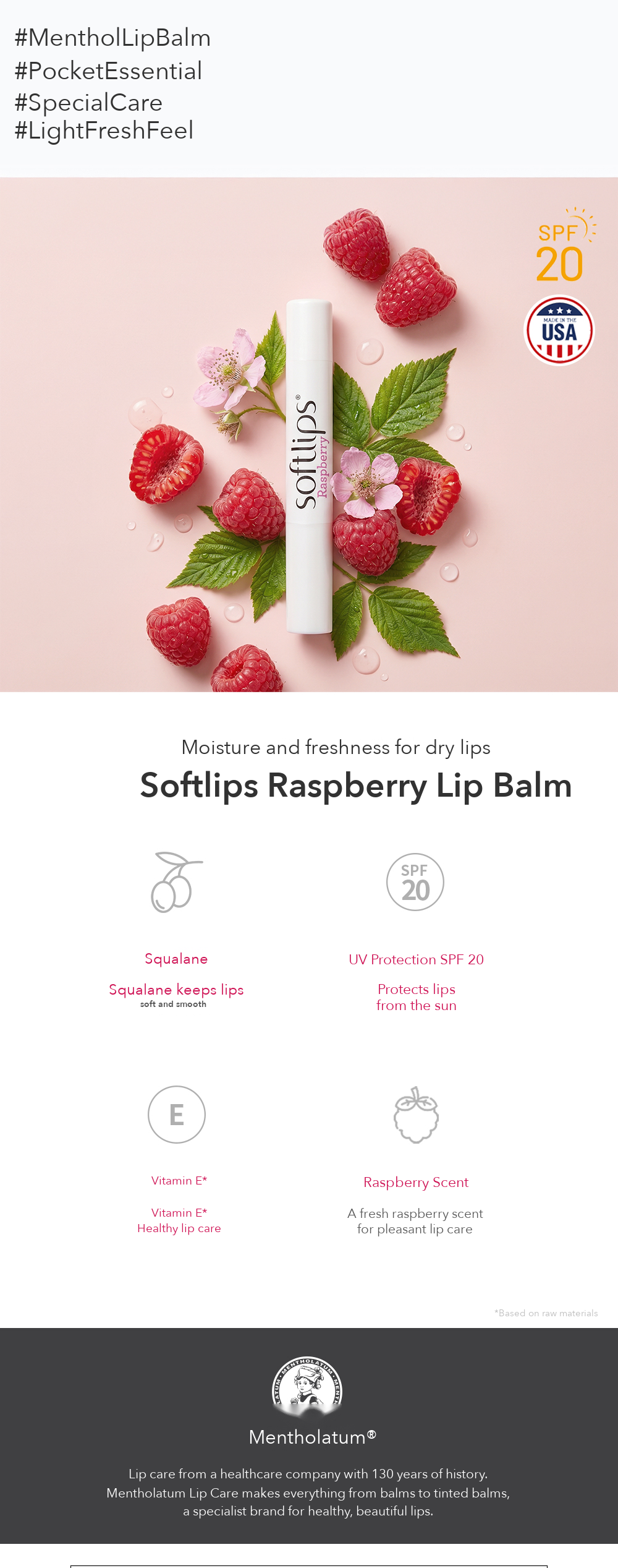 Softlips Raspberry Lip Balm detail 2