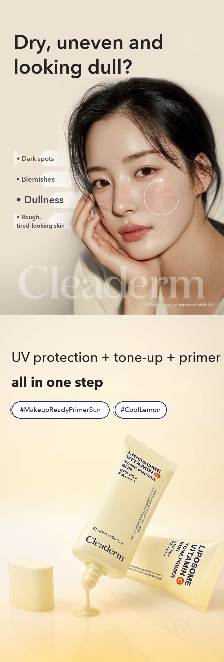 Cleaderm Tone Primer Sun detail 02