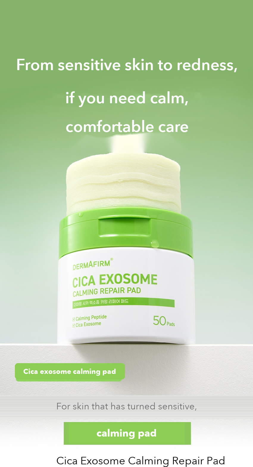 DERMAFIRM Cica Exosome Calming Repair Pad detail 01