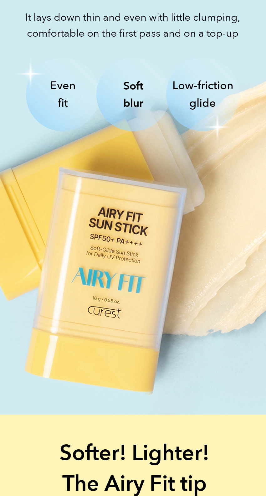 CUREST Airy Fit Sun Stick detail 3