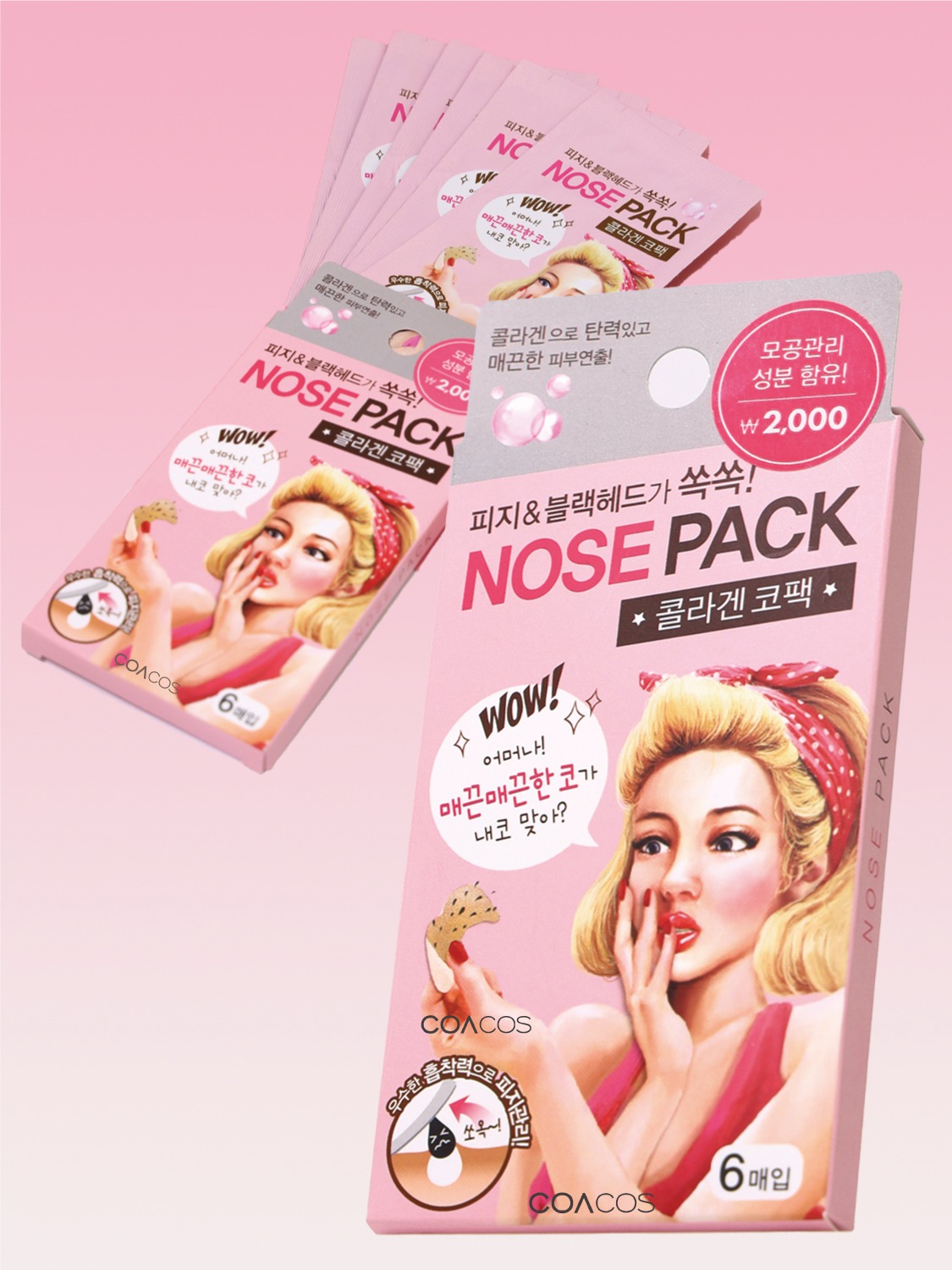 COACOS Collagen Nose Pack 6 Pieces