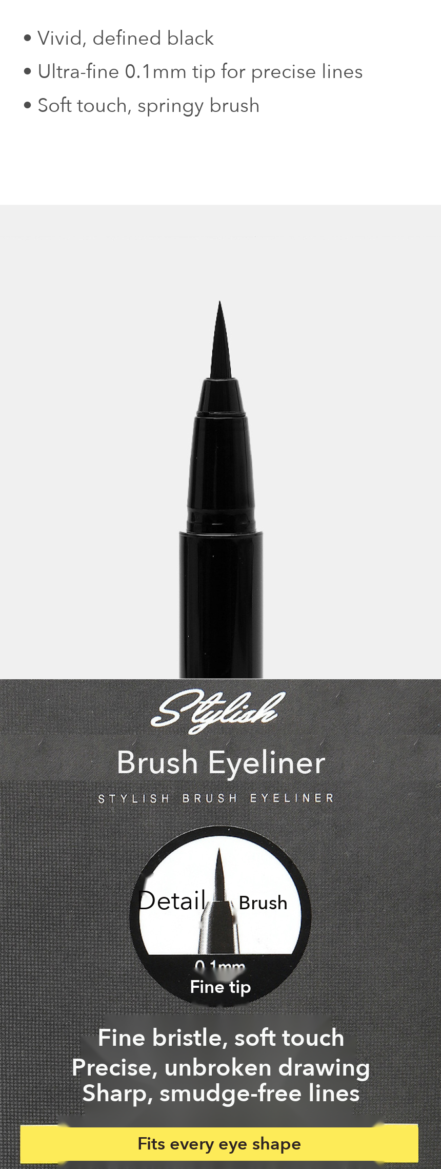 STYLISH Brush Eyeliner Black 0.5g detail 02