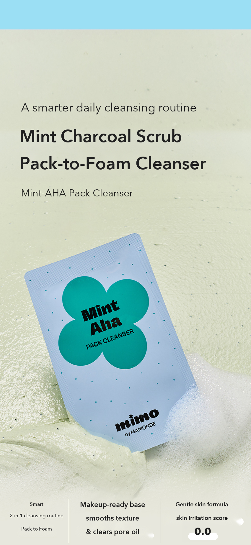 MIMO by MAMONDE Mint-AHA Pack Cleanser detail 02